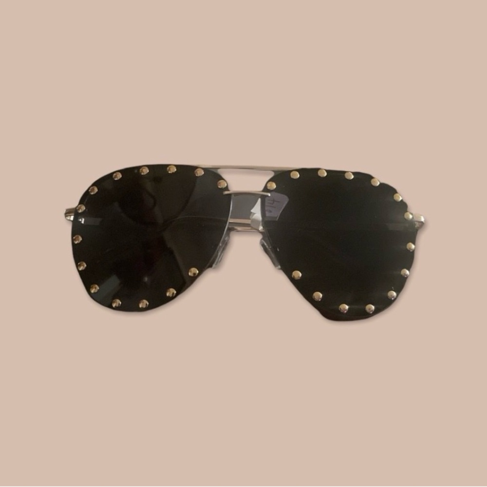 Aviator Studded Black Sunglasses